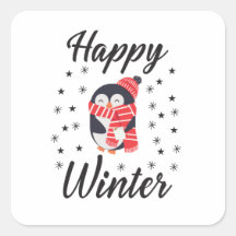 Invierno feliz, pingüino lindo