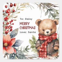 Invierno lindo Teddy Bear niños Navidades regalo