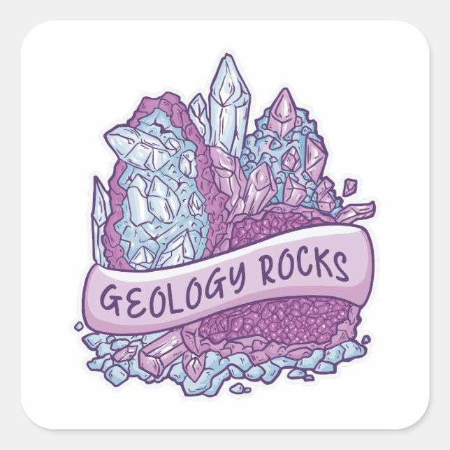Pegatina Cuadrada Invitación a las rocas geológicas (Anverso)