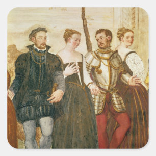 Pegatina Cuadrada Invitación al baile