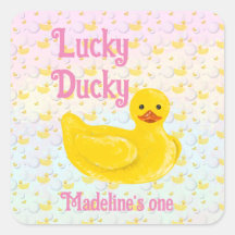 Invitación al primer cumpleaños de Lucky Ducky