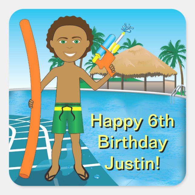 Pegatina Cuadrada Invitación de grupo (Anverso)