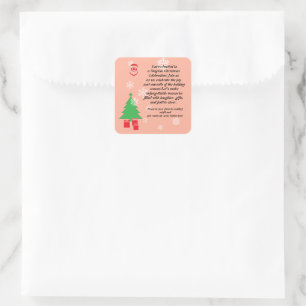 Pegatina Cuadrada Invitación mágica de Navidad Fiesta elegante de