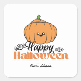 Pegatina Cuadrada Invitaciones para fiestas de halloween de truco o