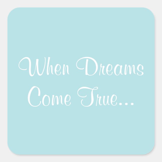 Pegatina Cuadrada Invitaciones personalizadas Powder Blue (Anverso)