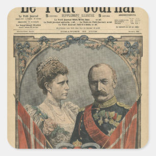 Pegatina Cuadrada Invitados de Francia, el Rey Federico VIII y la Re
