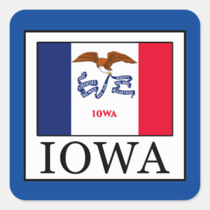Pegatina Cuadrada Iowa
