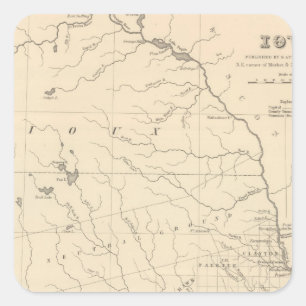Pegatina Cuadrada Iowa 2