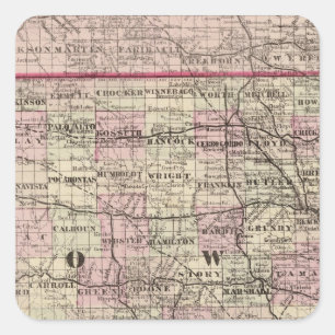 Pegatina Cuadrada Iowa 4