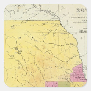 Pegatina Cuadrada Iowa 7