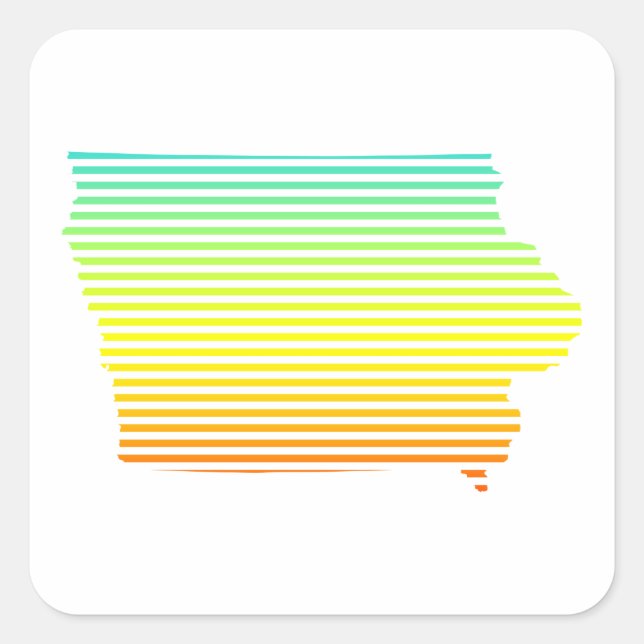 Pegatina Cuadrada iowa chill fade (Anverso)