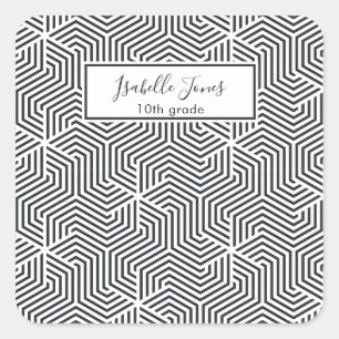 Pegatina Cuadrada iPad escolar personalizado de escritura geométrica