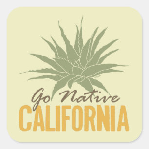 Pegatina Cuadrada Ir a California nativo