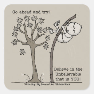 Pegatina Cuadrada Ir adelante e intentar