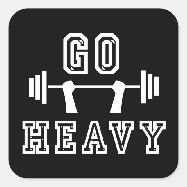 Pegatina Cuadrada Ir pesado (Anverso)