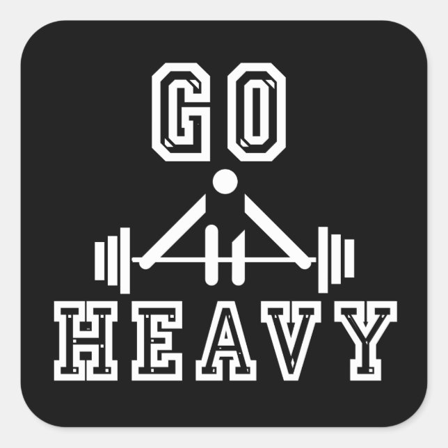 Pegatina Cuadrada Ir pesado (Anverso)