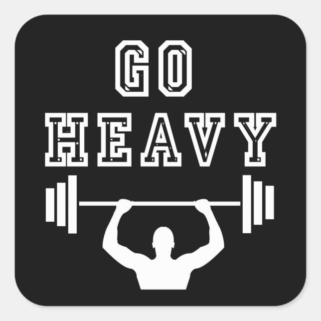 Pegatina Cuadrada Ir pesado (Anverso)