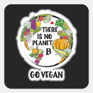 Pegatina Cuadrada Ir Vegetariano Vegetariano Veganism Idea de Regalo