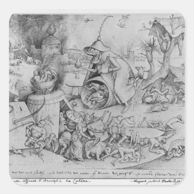 Pegatina Cuadrada Ira, 1557 (Anverso)