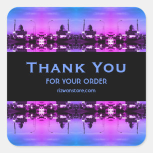 Pegatina Cuadrada Irak antiguo mezquita Buniya Bagdad 1970