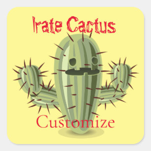 Pegatina Cuadrada Irate Cactus Thunder_Cove