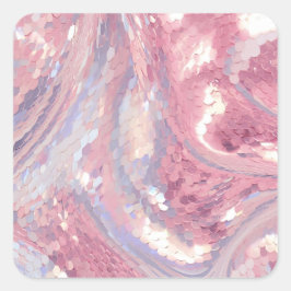 Pegatina Cuadrada Iridesecent Pink and Purple Sequin