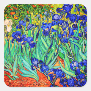 Pegatina Cuadrada Irises de Vincent Van Gogh