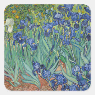 Pegatina Cuadrada Irises de Vincent Van Gogh