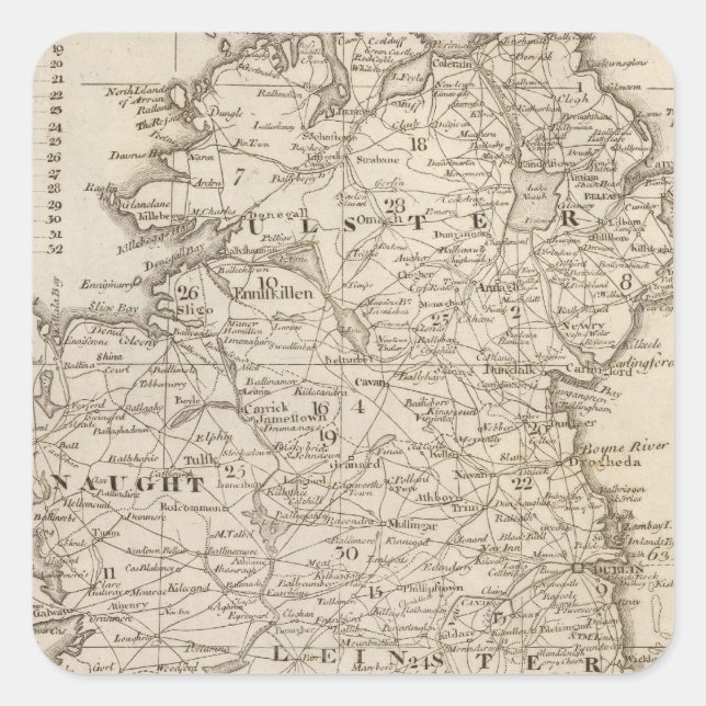 Pegatina Cuadrada Irlanda (Anverso)
