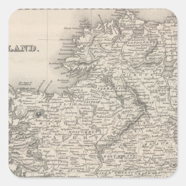 Pegatina Cuadrada Irlanda 14 (Anverso)