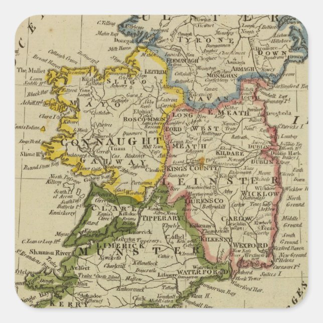 Pegatina Cuadrada Irlanda 19 (Anverso)