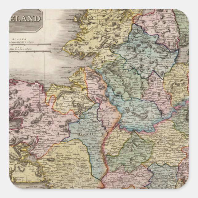 Pegatina Cuadrada Irlanda 2 (Anverso)