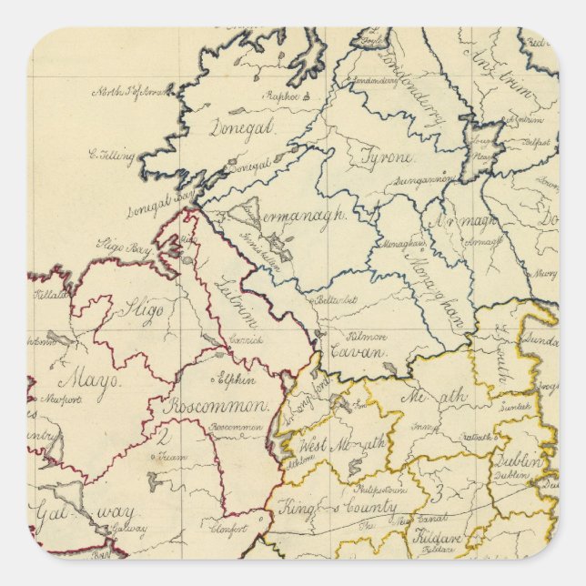 Pegatina Cuadrada Irlanda 21 (Anverso)