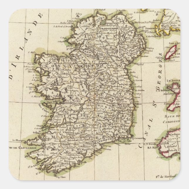 Pegatina Cuadrada Irlanda 3 (Anverso)