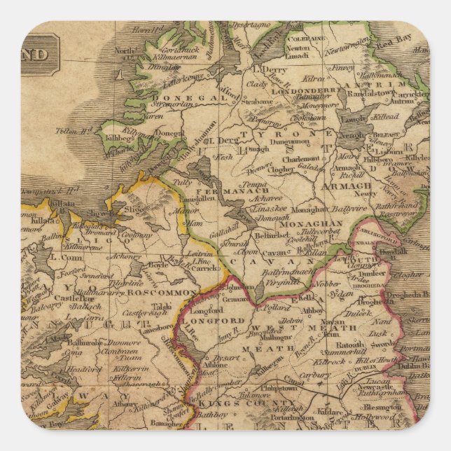 Pegatina Cuadrada Irlanda 4 (Anverso)