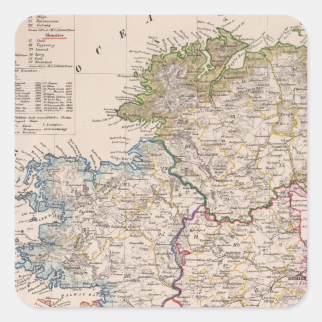 Pegatina Cuadrada Irlanda 5 (Anverso)