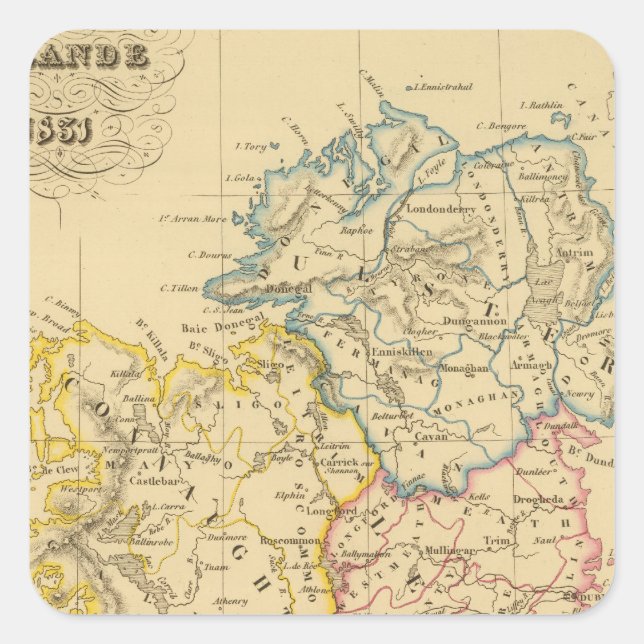 Pegatina Cuadrada Irlanda 5 (Anverso)