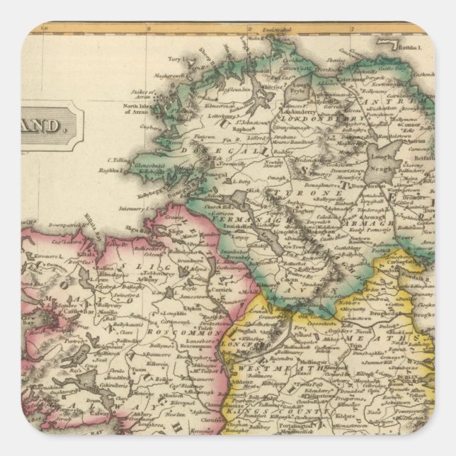 Pegatina Cuadrada Irlanda 7 (Anverso)