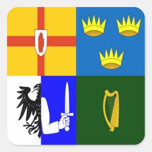 Pegatina Cuadrada Irlanda Cuatro provincias