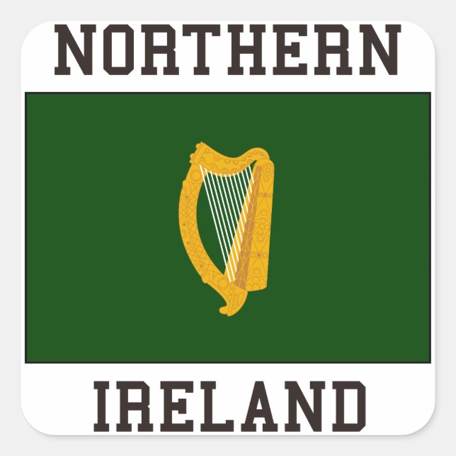 Pegatina Cuadrada Irlanda del Norte (Anverso)