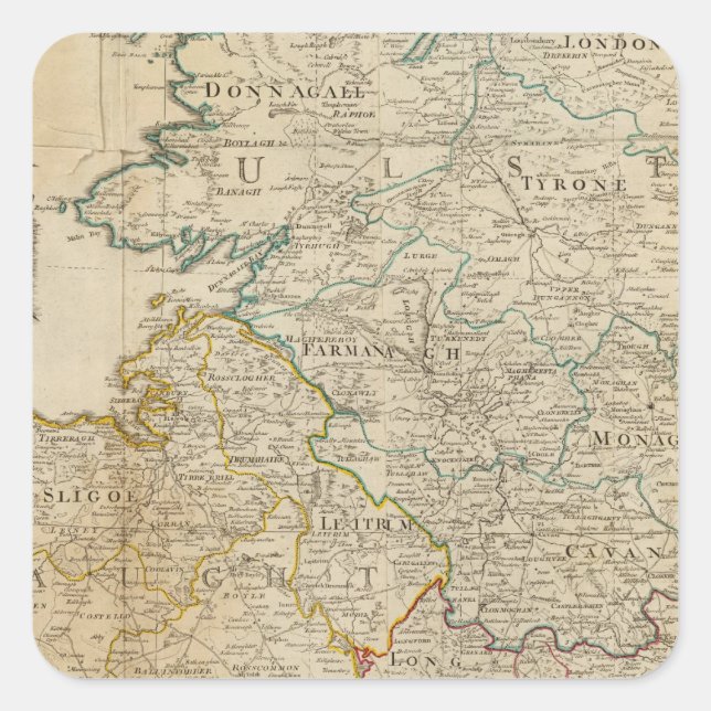 Pegatina Cuadrada Irlanda del Norte (Anverso)