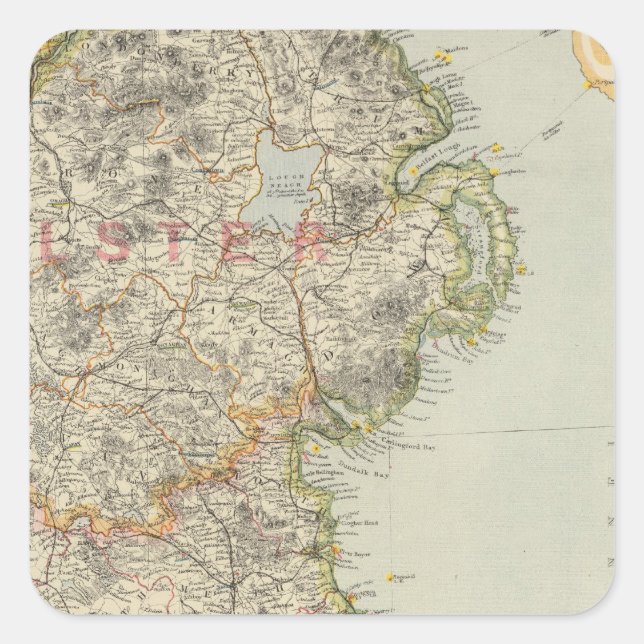 Pegatina Cuadrada Irlanda del Norte (Anverso)