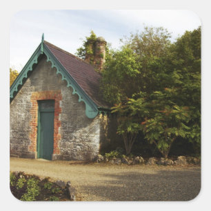 Pegatina Cuadrada Irlanda, el jardín amurallado del castillo de Drom