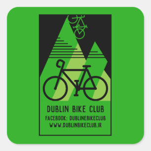 Pegatina Cuadrada Irlanda en bicicleta
