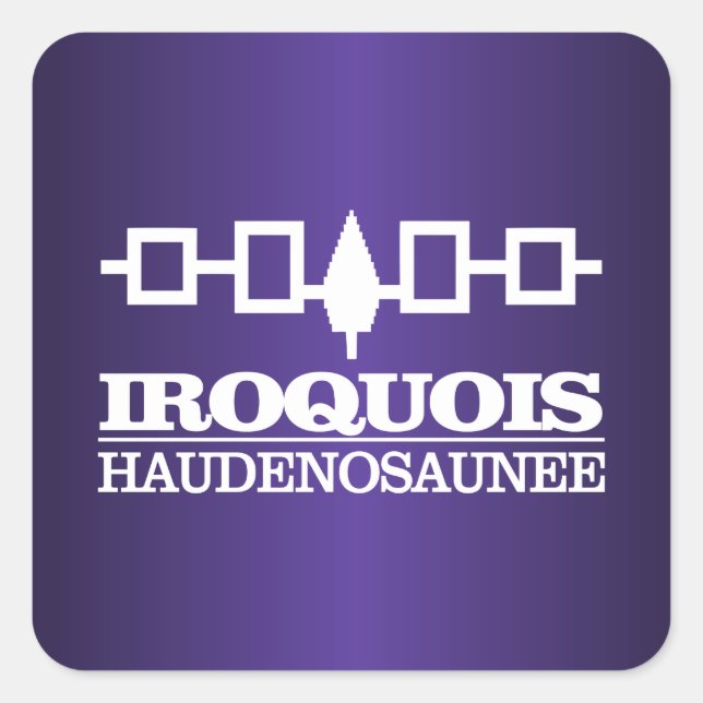 Pegatina Cuadrada Iroquois (Haudenosaunee) (Anverso)