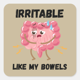 Pegatina Cuadrada Irritable Como Mis Intestinos