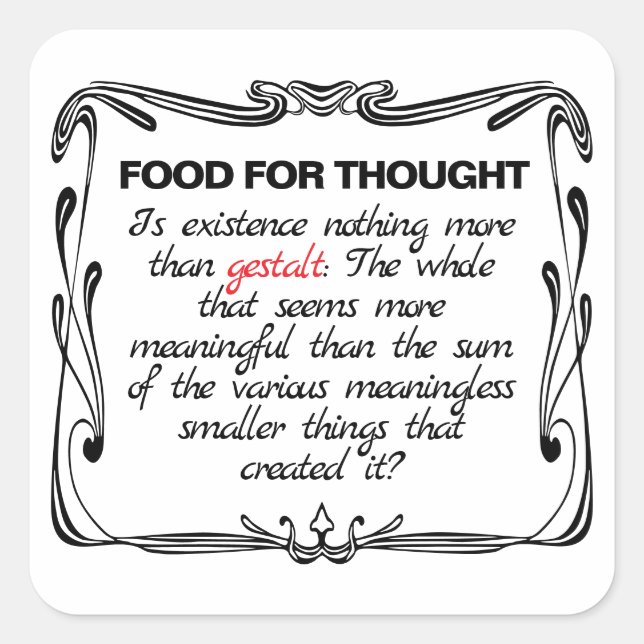 Pegatina Cuadrada Is Existence Gestalt? (Anverso)