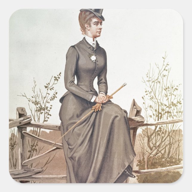 Pegatina Cuadrada Isabel de Baviera (Anverso)