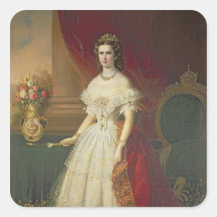Pegatina Cuadrada Isabel de Baviera, 1863