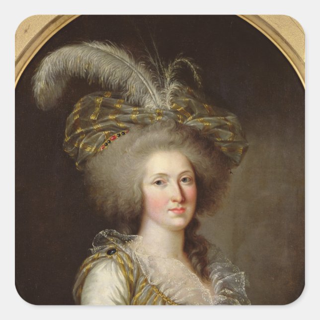 Pegatina Cuadrada Isabel de Francia (Anverso)
